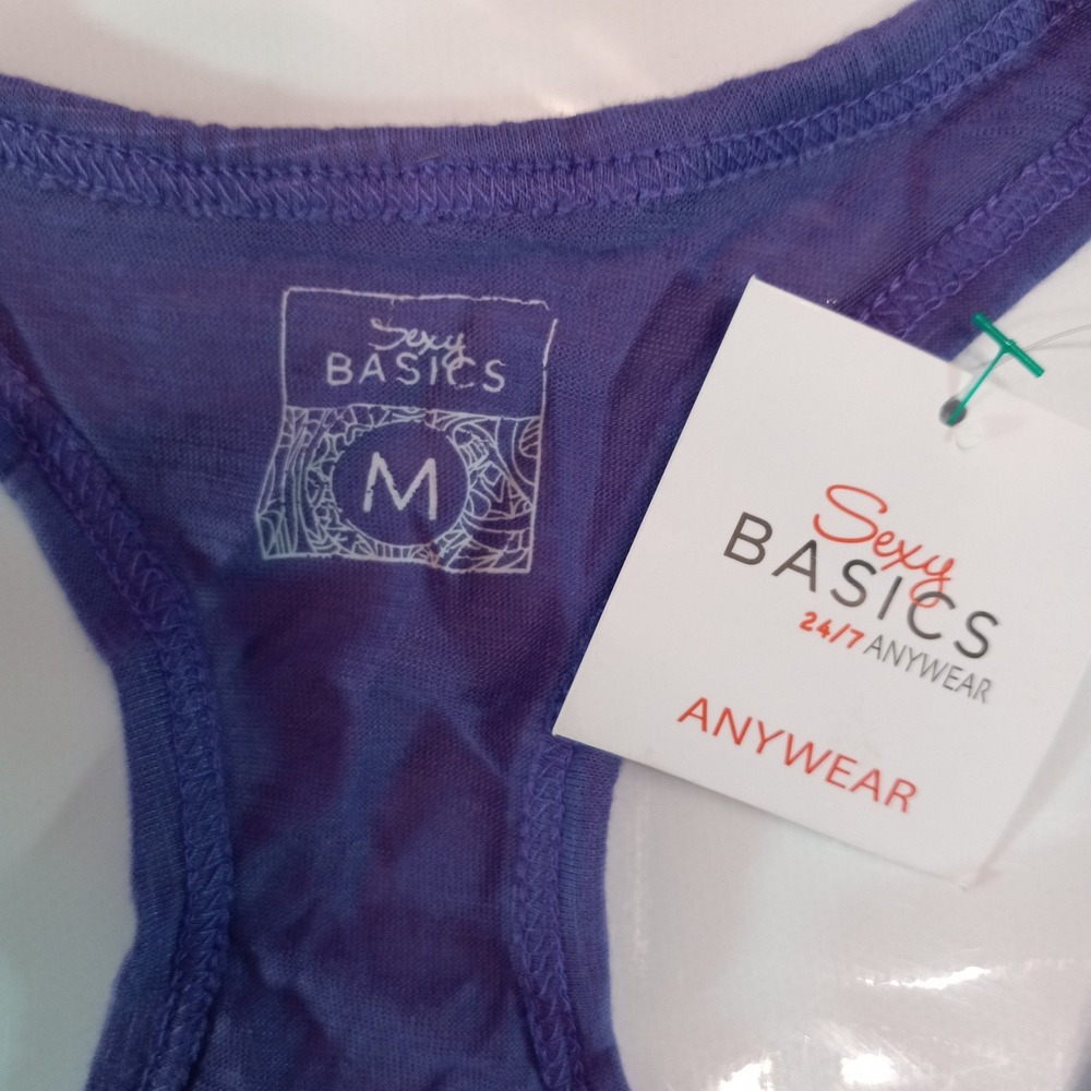 Sexy Basics Womens Purple Racerback Tank Top Activewear NWT Size M $120NEW - Picture 2 of 5